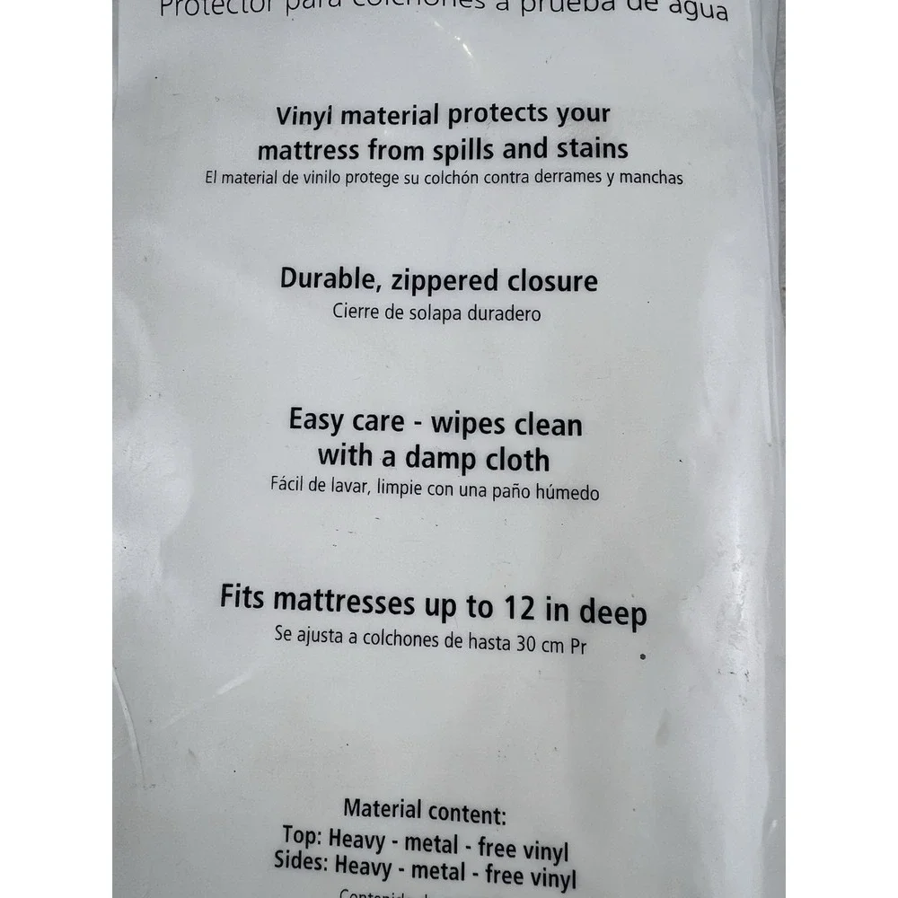 Mainstays Vinyl‎ Zippered Waterproof Mattress Proctector Queen 60X80